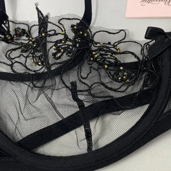 Agent Provocateur Lindie Black Bra 36DD NWT $250